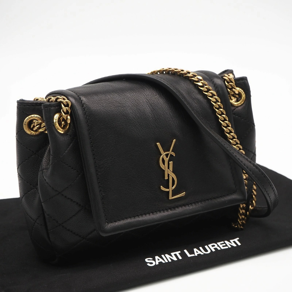 Saint Laurent PARIS Nolita lambskin shoulder bag black